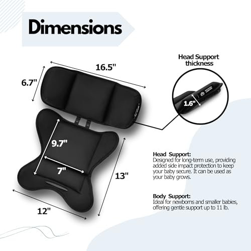 Infant Insert Compatible with Doona, Newborn Insert Replacement, Baby Head and Body Support, Fits Graco Snugride 35, Chicco KeyFit 30, Evenflo Pivot, Britax, Side Protection, Black