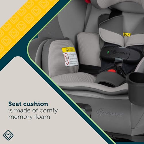 Safety 1st EverSlim 4-in-1 Convertible Car Seat, SecureTech Chest Clip, Ultra-Slim, 4-Mode Infant to Booster, Baby Car Seat, 5-100 lbs, Memory Foam, Office Space