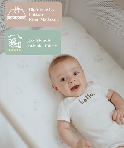 Fodoss Baby Bassinets Bedside Sleeper - All Mesh Bedside Bassinet with Wheels, 7 Height Adjustable Baby Bassinet for Infants, Beige