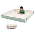 Infantino Foldable Soft Foam Play Mat, Reversible 57x57” Baby Mat for Floor Time, Lightweight, Portable & Easy to Store, Water Resistant, Wipeable, Rainbows