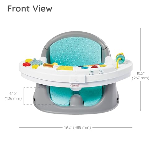 Infantino Music & Lights 3-in-1 Discovery Seat & Booster, Interactive Toddler Seat for Dining Table or Kitchen Chair, Baby Activity Center & Snack Tray, 20 Sounds & Songs, Lightweight Baby Essentials