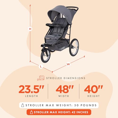 Baby Trend Journey Jogging Stroller, Stellar Grey