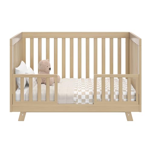 Storkcraft Beckett 3-in-1 Convertible Crib – GREENGUARD Gold Certified, Fits Standard Crib Mattress, Converts to Toddler Bed and Daybed, 4 Mattress Heights, Grow-with-Me Design (Driftwood)