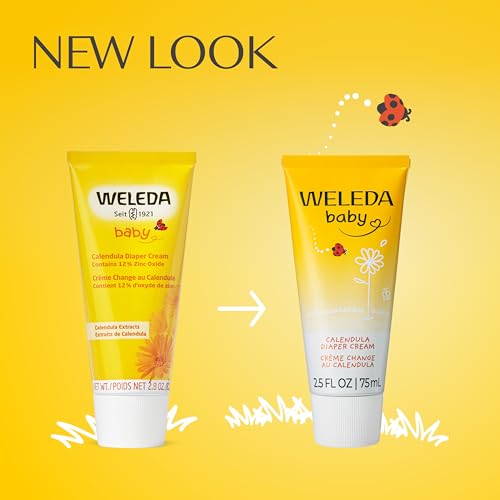 Weleda Baby Calendula Diaper Cream, 2.8 Fluid Ounce, Plant Rich Protection with Calendula, Chamomile, Sweet Almond Oil, Lanolin and Zinc Oxide