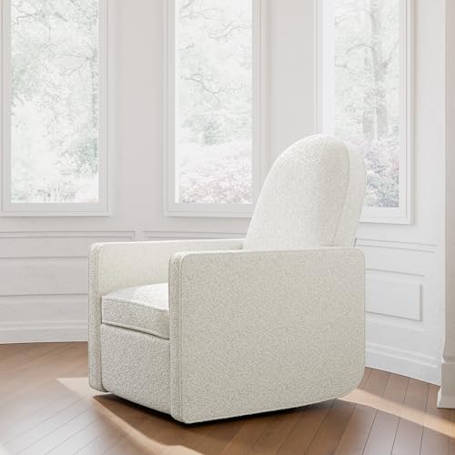 Graco Olivia Premium Nursery Power Recliner Swivel Glider, Smaller Profile for Smaller Rooms, Oeko-TEX 100 Certified, Upholstered Glider, USB Charging Port, Durable Metal Base – (Ivory Boucle)