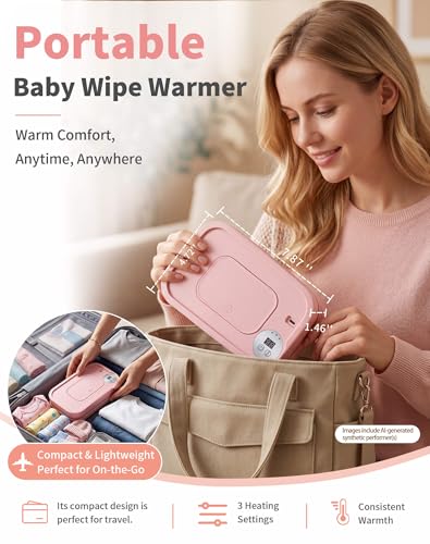 Portable Collapsible Wipes Warmer,Travel USB Wipe Heater,3 Temperature
