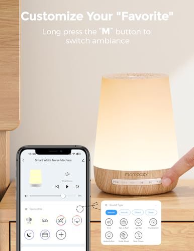 Momcozy Smart Baby White Noise Sound Machine with App Control & Night Light