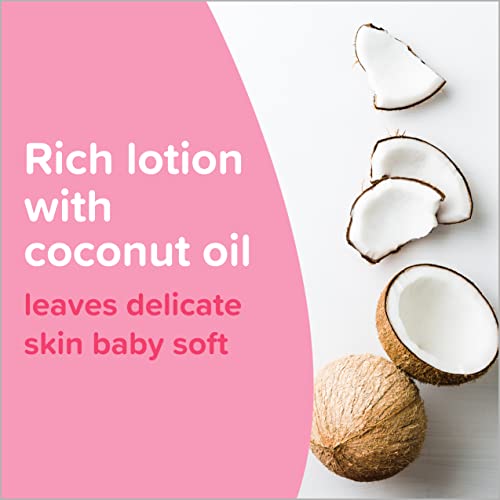 Johnson's Baby Lotion with Coconut Oil,Aloe Vera & Vitamin B5,72 HR Hydration,Skin Moisturizer,Hypoallergenic,Newborn Safe,Protects From Dryness&Strengthens Skin,Baby Essentials, 3.4 fl.oz (Pack of 3)