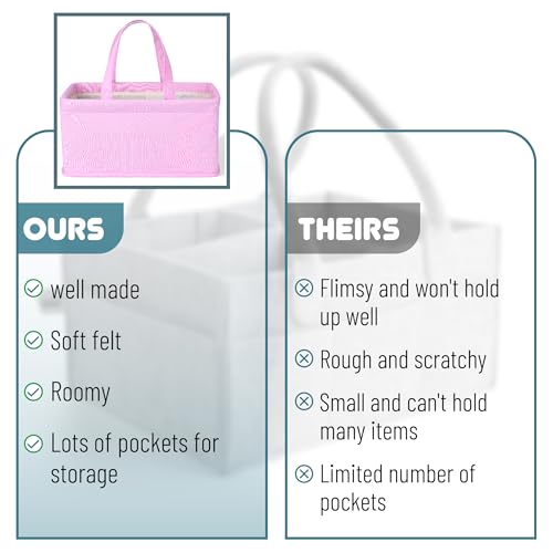 Mr. Pen Baby Diaper Caddy Organizer, Pink Quilted Fabric, Car Diaper Caddy