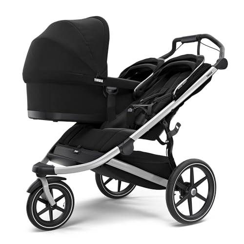 Thule Urban Glide 2 Jogging Stroller, Black/Silver Frame, Double