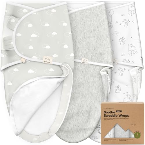 KeaBabies Newborn Swaddles with Zippers - 3-Pack Baby Swaddle Sleep Sacks 0-3 Months, Infant, Baby Girls, Boys, Soft & Durable Sleep Sack Newborn, Easy Diaper Change Swaddling Blanket (Aspire, OS)