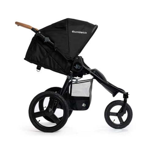 Bumbleride Speed Jogging Stroller - Eco-Friendly Stroller for Newborns and Toddlers with All-Wheel Suspension, Air-Filled Tires, and Steering Settings - Black