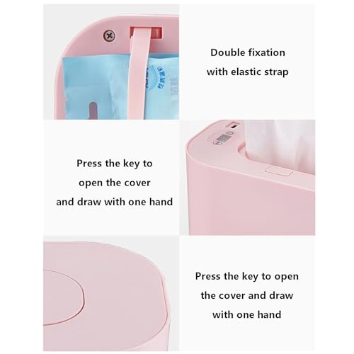Wipes Warmer, Fast Heating Wipe Warmer and Baby Wet Wipes Dispenser for Home Use Adjustable Temperature Holds 80 Wipes, Travel Friendly with Direct Plug-in Power