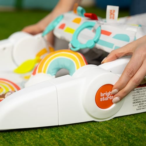 Bright Starts Learn-to-Sit Baby Floor Seat, 2-Positions Grow with Infant, Portable Baby Chair, Includes Sensory Toys, Unisex, 4-12 Months, Playful Paradise