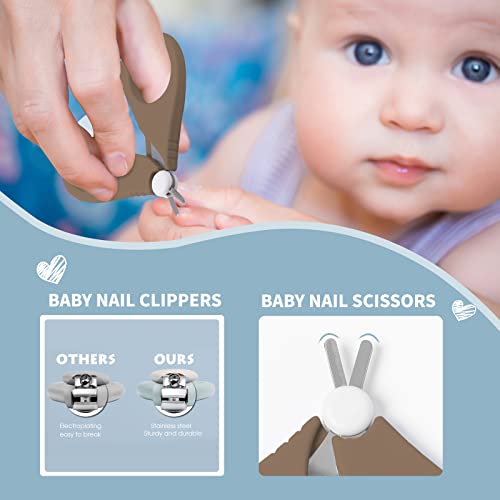6-in-1 Baby Grooming Set, Natural Wooden Hairbrush and Comb, Nail Clippers,Nail Scissors, Nail File and Tweezers for Kids and Newborns in Nice Gift Box