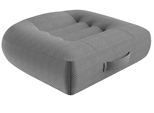 Adult Booster Seat Cushion, Car Seat Cushions for Short People/Thick Office Chair Booster Seat Increase Field of View, for Trucks, Car, Office Chair, Home, Wheelchair,Angle Lift Seat Cushion (Grey)