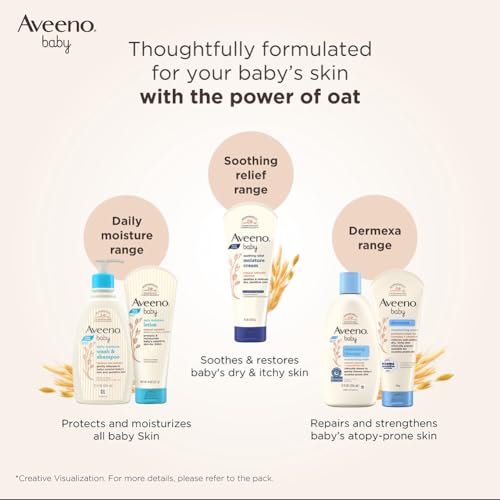 Aveeno Baby Daily Moisture Lotion for Delicate Skin with Natural Colloidal Oatmeal Dimethicone Hypoallergenic Fragrance Phthalate ParabenFree 8 oz, 1 Count