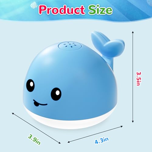 Baby Bath Toys, Light Up Whale Bath Toy Sprinkler for Babies 6-12-18 Months, Bath Toys for Kids 1-3, Toddler Fountain Bathtub Toys, Baby Pool Toys for Toddlers 1-3 Girls Boys Summer Birthday Gifts