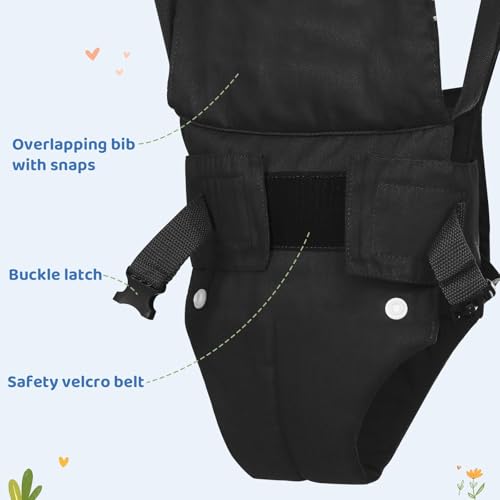 Slevoo Baby Jumper, Baby Doorway Jumper for Babies 6-12 Months, with Easy to Use Clamp and Adjustable Strap, Black