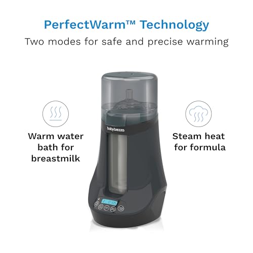 Baby Brezza Smart Baby Bottle Warmer, Breastmilk Warmer + Defroster – Free App - Different Temperatures for Breastmilk + Formula - Universal Fit for All Bottles + Milk Bags - Calentador de Biberones