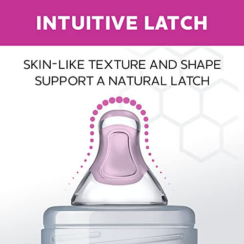 Chicco Duo 100% Silicone Intui-Latch Baby Bottle Nipple with Anti-Colic Valve | Skin-Like Texture and Breast-Like Flow | Stage 2, Medium Flow | 2 Count (Pack of 2) | 3+ Months