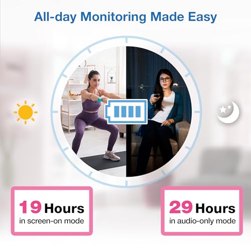 VTech Baby Monitor No WiFi – 19-Hour Video Battery for Newborns, 1000ft Range, Auto Night Vision, Two-Way Talk, Temperature Sensor, Sound-Activated Screen | VM819
