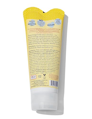 California Baby Calendula Cream | 100% Plant-Based Moisturizer | Lavender Baby Lotion | Face Moisturizer For Dry Skin | Hypoallergenic | 2.9 oz / 82g