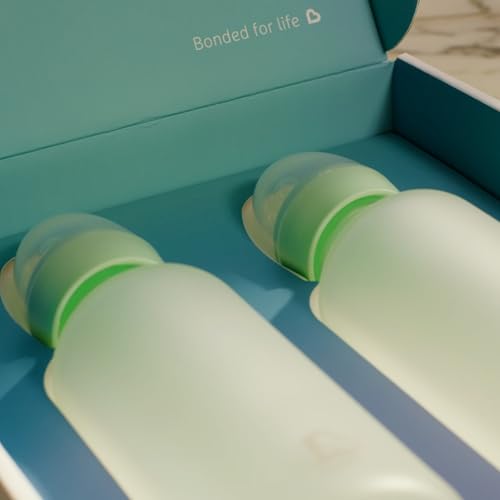 Munchkin Bond Silicone Coated Glass Baby Bottles - Anti-Colic Feeding System with Natural Feel Nipples, 8 Ounce, 2 Pack, White