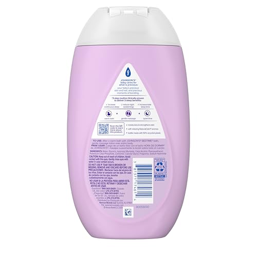 Johnson's Moisturizing Bedtime Baby Lotion with Coconut Oil & NaturalCalm Aromas to Help Relax Baby, Hypoallergenic & Free of Parabens, Phthalates & Dyes, Mild Baby Skin Care, 13.6 fl. oz