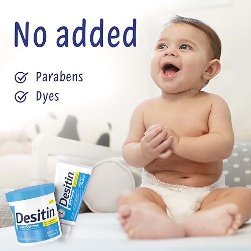 Desitin Daily Defense Baby Diaper Rash Cream with 13% Zinc Oxide Barrier Cream to Treat, Relieve & Prevent diaper rash, Hypoallergenic, Dye-, Phthalate- & Paraben-Free, Travel Size, 2 oz