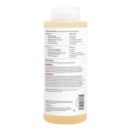 The Honest Company Foaming Bubble Bath Gentle Enough for Baby Dermatologist Tested Tear-Free Hypoallergenic Disney’s Mickey Mouse Comfort Sweet Cream 12 fl oz