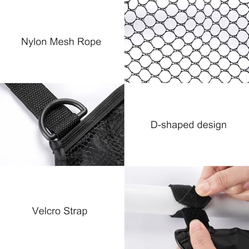 Elfzone Stroller Side Bag - Bike/Stroller Organizer, Hook & Loop Easy Attach - Mesh Design, Non-Slip Straps, mom Cozy Stroller Organizer, Stroller Accessories, Black (BLACK 2PCS)