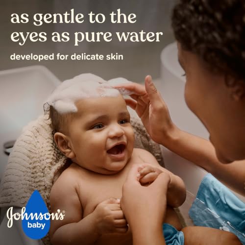 Johnson's Baby Head-To-Toe Gentle Baby Moisture Tear Free 2 in 1 Baby Wash & Shampoo, Baby Essentials, Hypoallergenic and pH Balanced, Stress Free Bathing, 13.6 Fl Oz