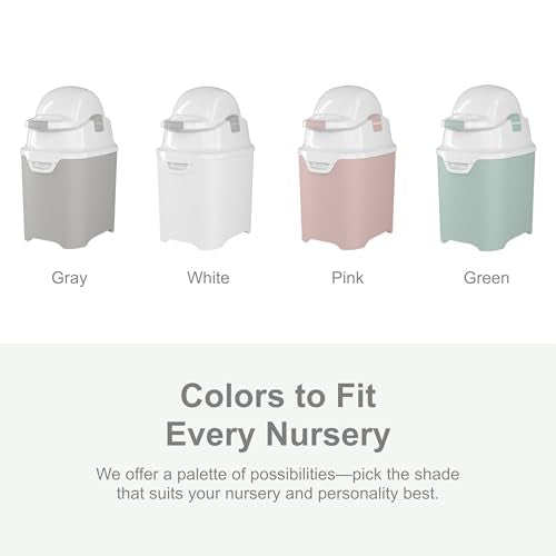 Foundations Mini Diaper Pail with Airtight Lid, Durable & Odorless Diaper Disposal, Large Capacity, Holds up to 30 Newborn Diapers, Refill with Any Bags, Baby Registry Gift - Green