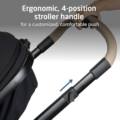 Maxi-Cosi Zelia Pro 5-in-1 Travel System with Mico Pro Infant Car Seat and Baby Stroller Combo, Reversible Seat, Large Wheels, Adjustable Handle, Newborn to Toddler, Lightweight, Caspian Caviar