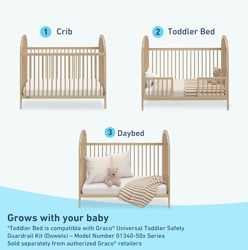 Graco Olivia Convertible Crib and Graco Premium Foam Crib & Toddler Bed Mattress Bundle (Driftwood) – GREENGUARD Gold Certified, Standard Crib Mattress, Baby Crib Converts to Toddler Bed & Daybed