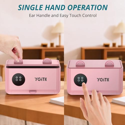 YGiTK Portable Baby Wipe Warmer —Dual Layer with Face Mask Heating Wet Wipe Warmer, 4-Level Temperature Adjustable,Large Capacity and Touch Control, Fast Heating for Newborn Night Care