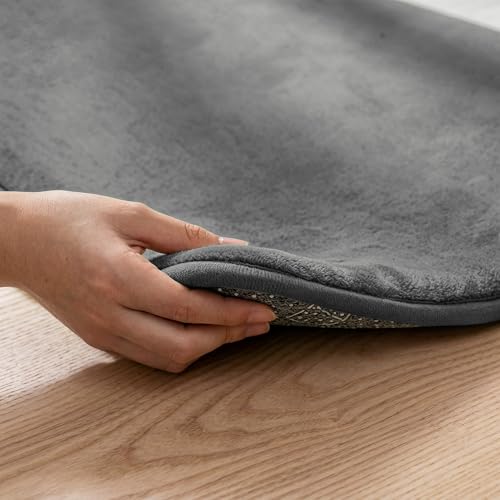 PAPAMAT 1.3" Thick Baby Floor Play Mat 50x50, Basic Padded Foam Mat for Tummy Time Crawling, Non Slip Cushioned for Babies Toddlers Infants Kids (Dark Grey)