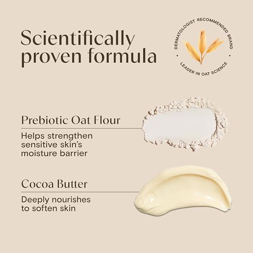 Aveeno Daily Moisturizing Lotion with A Cocoa Butter Vanilla Scent & Soothing Prebiotic Oat, Lightweight Lotion Provides 48-Hour Hydration for Sensitive Skin, Hypoallergenic, 18 fl. oz