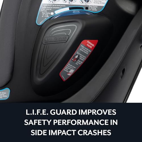 Evenflo Revolve360 Slim 2-in-1 Rotational Car Seat with Quick Clean Cover (Salem Black)