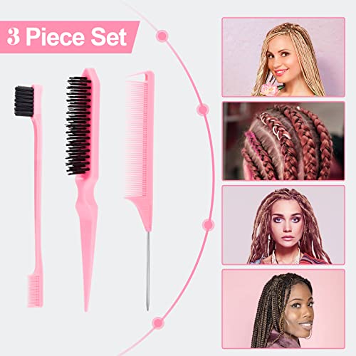 SWEET VIEW 3Pcs Slick Back Hair Brush