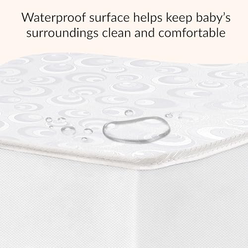 Dream On Me 2-in-1 Breathable Two-Sided 3" Portable Mini Crib Mattress, Greenguard Gold Certified, Vinyl and Breathable Fabric, White