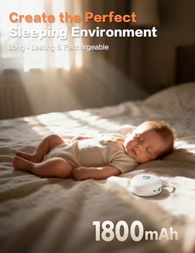 Portable Sound Noise Machine for Baby Kids Adult with 21 Natural Soothing Sounds, Powerful Battery, 32 Levels of Volume, Noise Canceling for Office & Sleeping, Sound Timer Therapy for Home, Travel