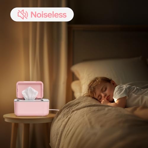 Chefhandy Baby Wipe Warmer, Surround Heating System, 3-Level Temperature Control, Large Capacity Wipes Dispenser, Evenly Warmed Wipes, Diaper Wipe Warmer for Newborns & Adults, Pink