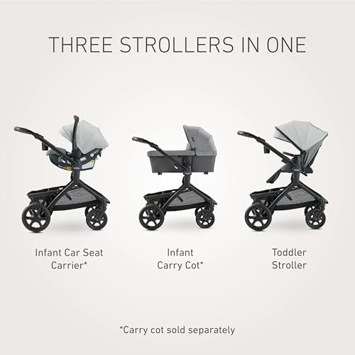 Graco Premier Modes Nest Travel System, 3-in1 Modular Carseat Stroller Combo, Pramette, Toddler Stroller, Includes Premier SnugRide SnugFit 35 LX Infant Car Seat, Midtown