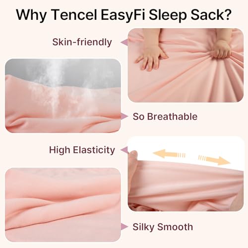 Supersoft Rayon Made from Bamboo Sleep Sack 3-6 Months Newborn Sleep Sack 0-3 Months 1.0 Tog Baby Wearable Blanket with 2-Way Zipper Unisex Sleeping Bag for Babies All-year-around - Pink