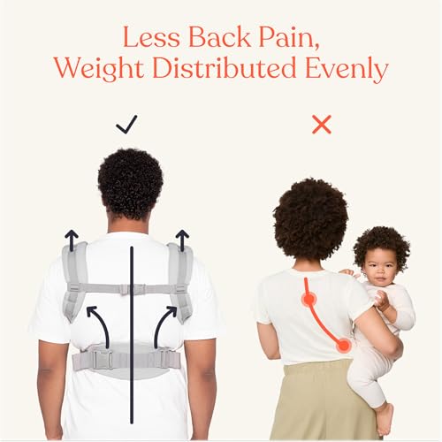Ergobaby Omni Classic Baby Carrier for Newborn to Toddlers 0-48 Months (7-45 lbs) - 4-Position Breathable Mesh Baby Carrier with Ergonomic Support - Pearl Grey