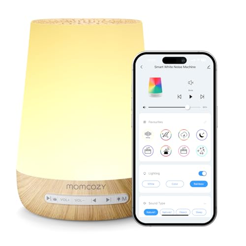 Momcozy Smart Baby White Noise Sound Machine with App Control & Night Light