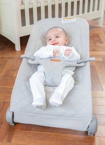 Baby Bouncer Seat, Breathable Fabric Infant Bouncer, Portable Bouncer Seat for Babies 0-6 Months, Infant Bouncy Seat for Baby Boys and Girls