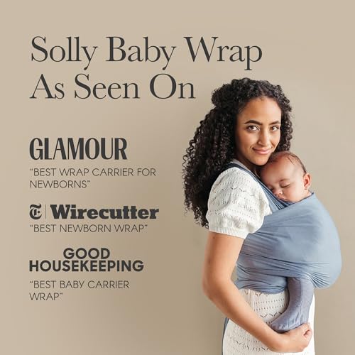 Solly Baby Wrap, Buttery-Soft Baby Carrier Newborn to Toddler 8-25 Lbs., Lightweight & Hands-Free Wrap, Breathable Summer Carrier, Baby Wearing & Postpartum Essential, New Mom Gift, Driftwood Stripe